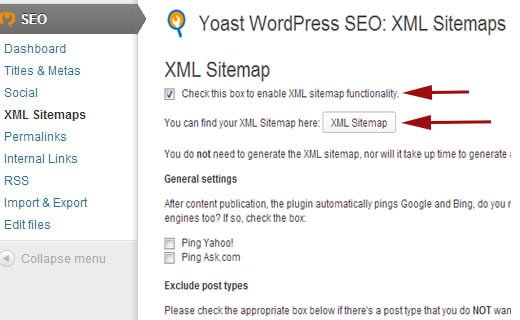 Как, в Dashboard, пожалуйста, найдите меню внизу с именем SEO, а затем выберите XML Sitemap