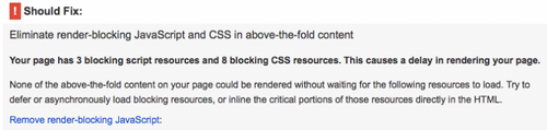 Видаляємо з верхньої частини сторінки код JavaScript і CSS, який блокує відображення